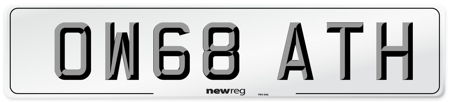 OW68 ATH Number Plate from New Reg